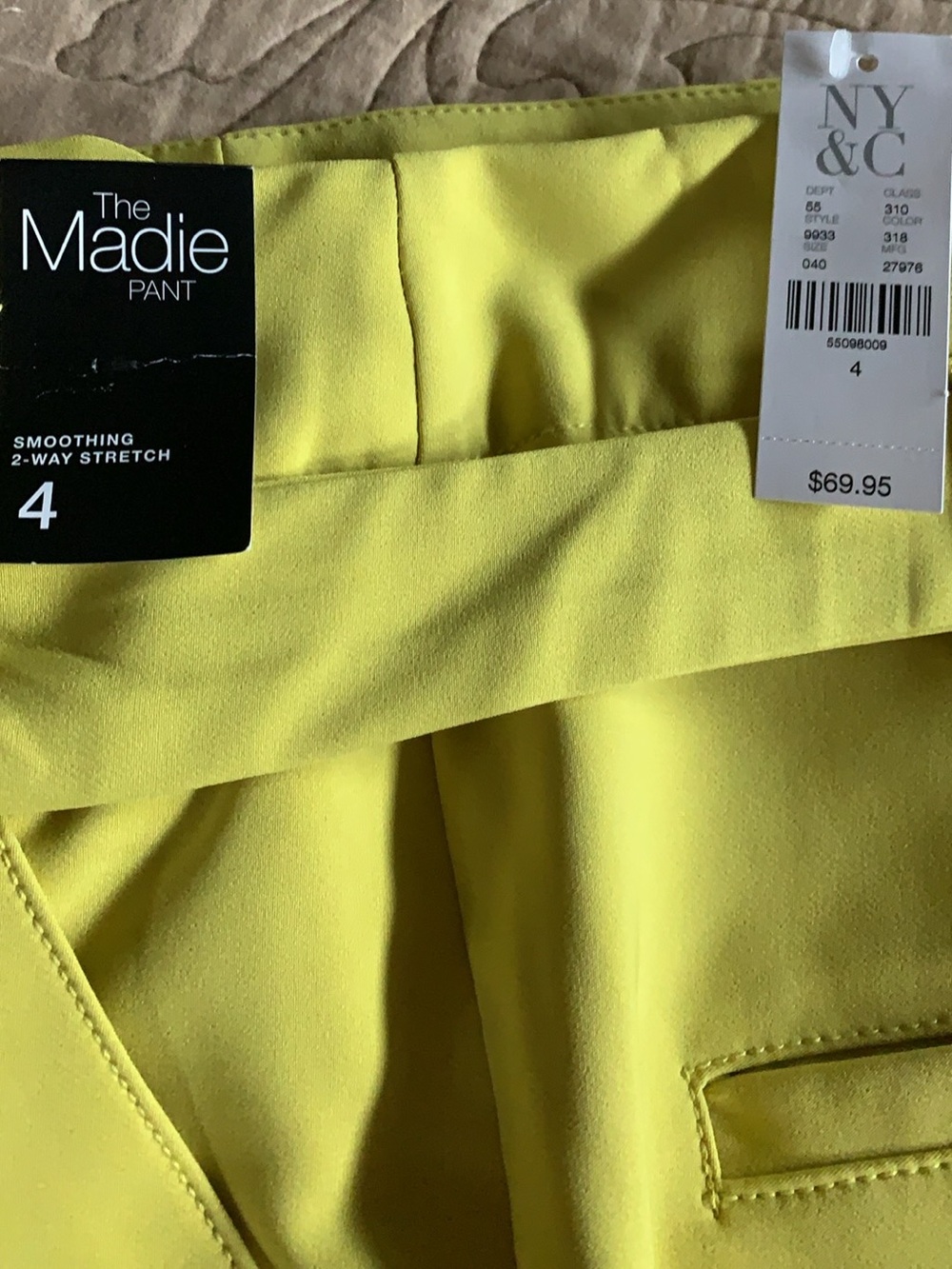 New NY&C Madie Pant - Bright Yellow 4